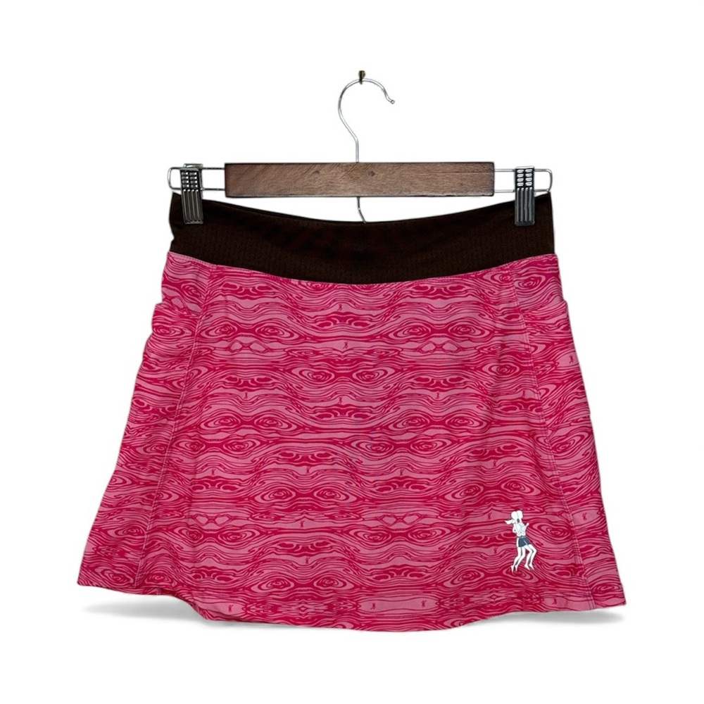 Running Girl Elegant Pink Patterned A-Line Skirt